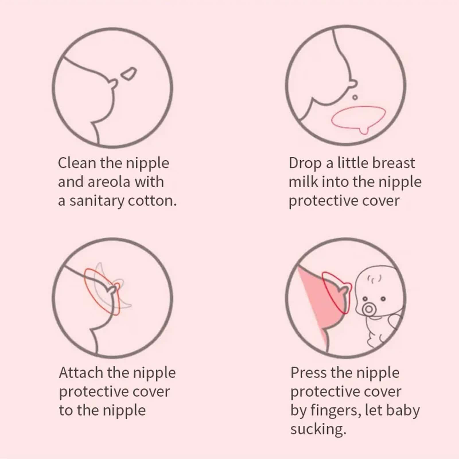 Pachet de 2 mameloane pentru alaptare, protejeaza de durere