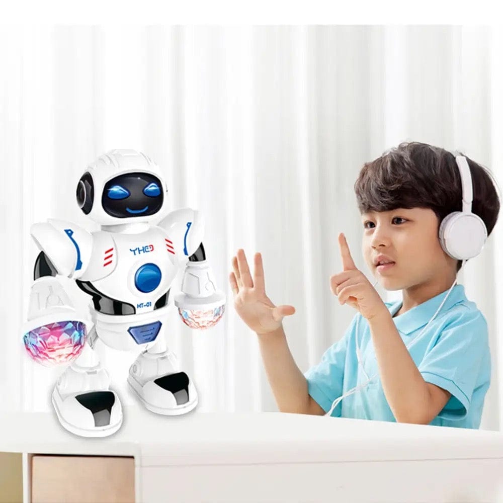 Robot dansant cu lumini LED care clipesc și muzică