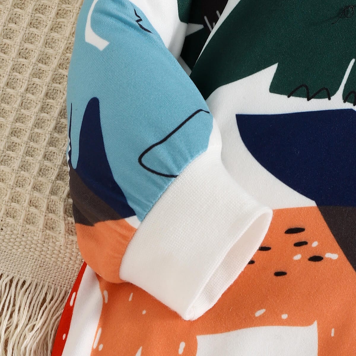 Compleu pentru bebe baiat cu imprimeu dinozauri