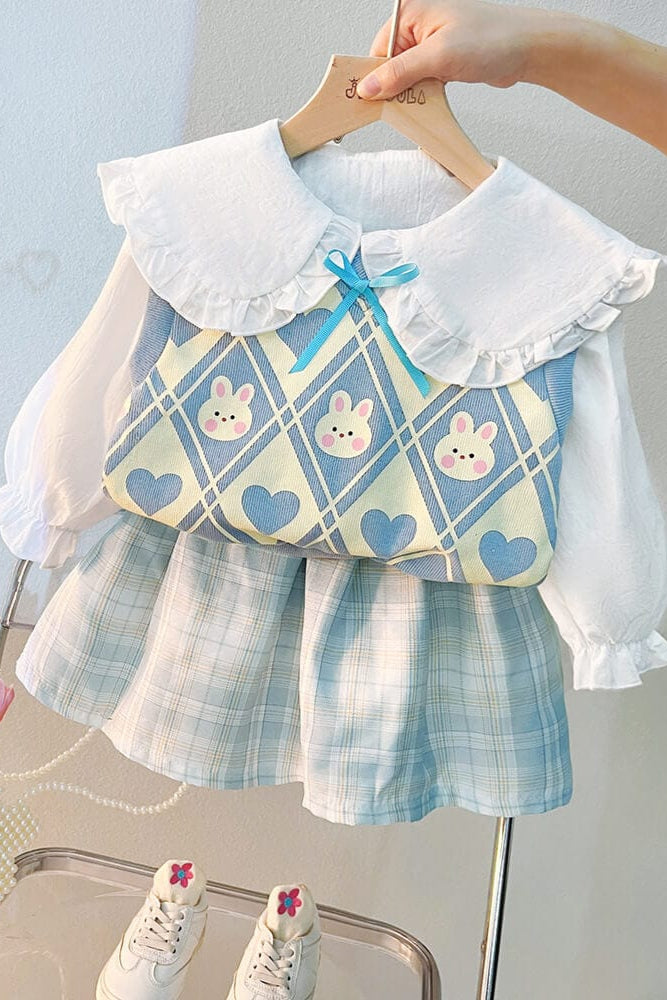 Compleu din 3 piese pentru fete din bumbac LARA