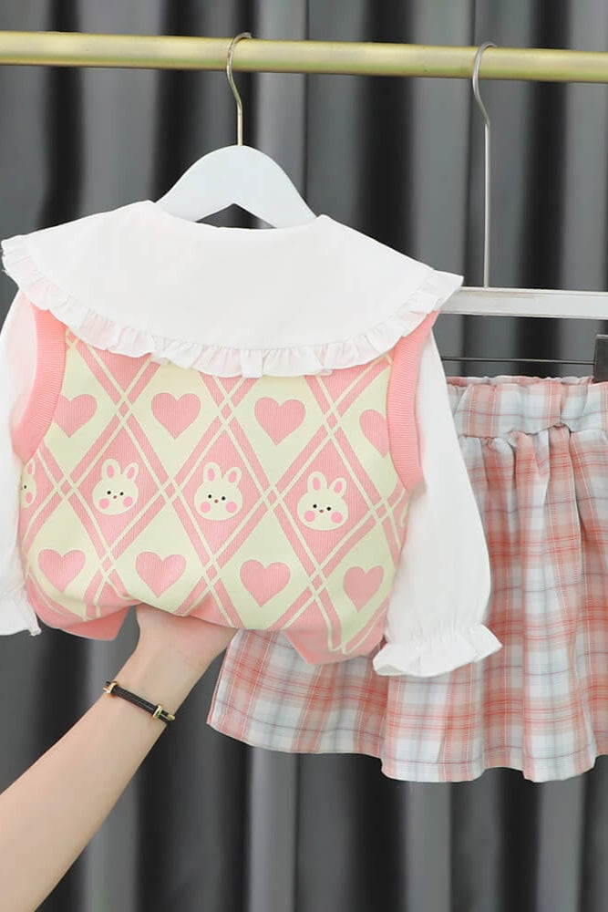 Compleu din 3 piese pentru fete din bumbac LARA