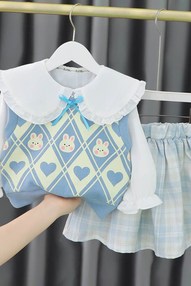 Compleu din 3 piese pentru fete din bumbac LARA