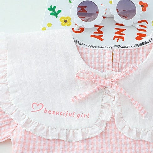 Compleu roz din 2 piese cu blugi evazati COSMINA