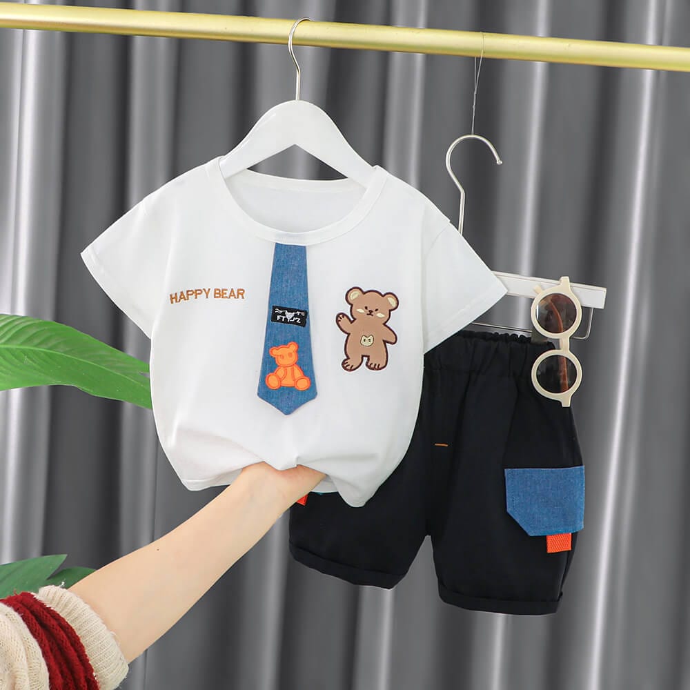 Compleu tricou si pantaloni scurti HAPPY-BEARCompleu tricou si pantaloni scurti HAPPY-BEAR
