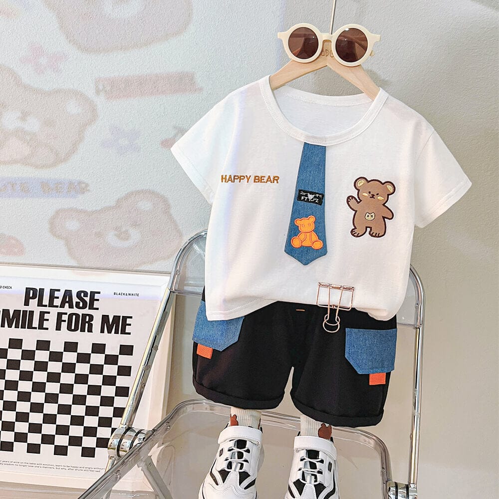 Compleu tricou si pantaloni scurti HAPPY-BEAR