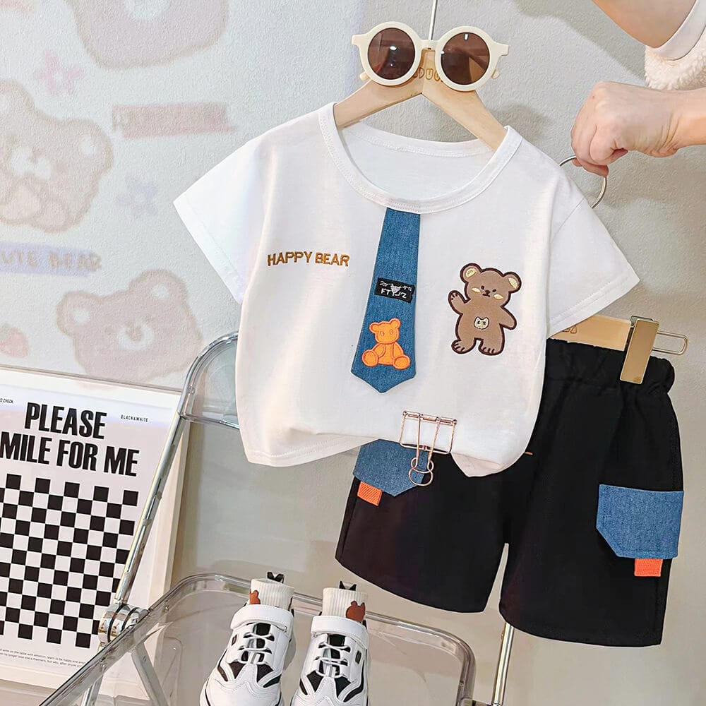 Compleu tricou si pantaloni scurti HAPPY-BEAR