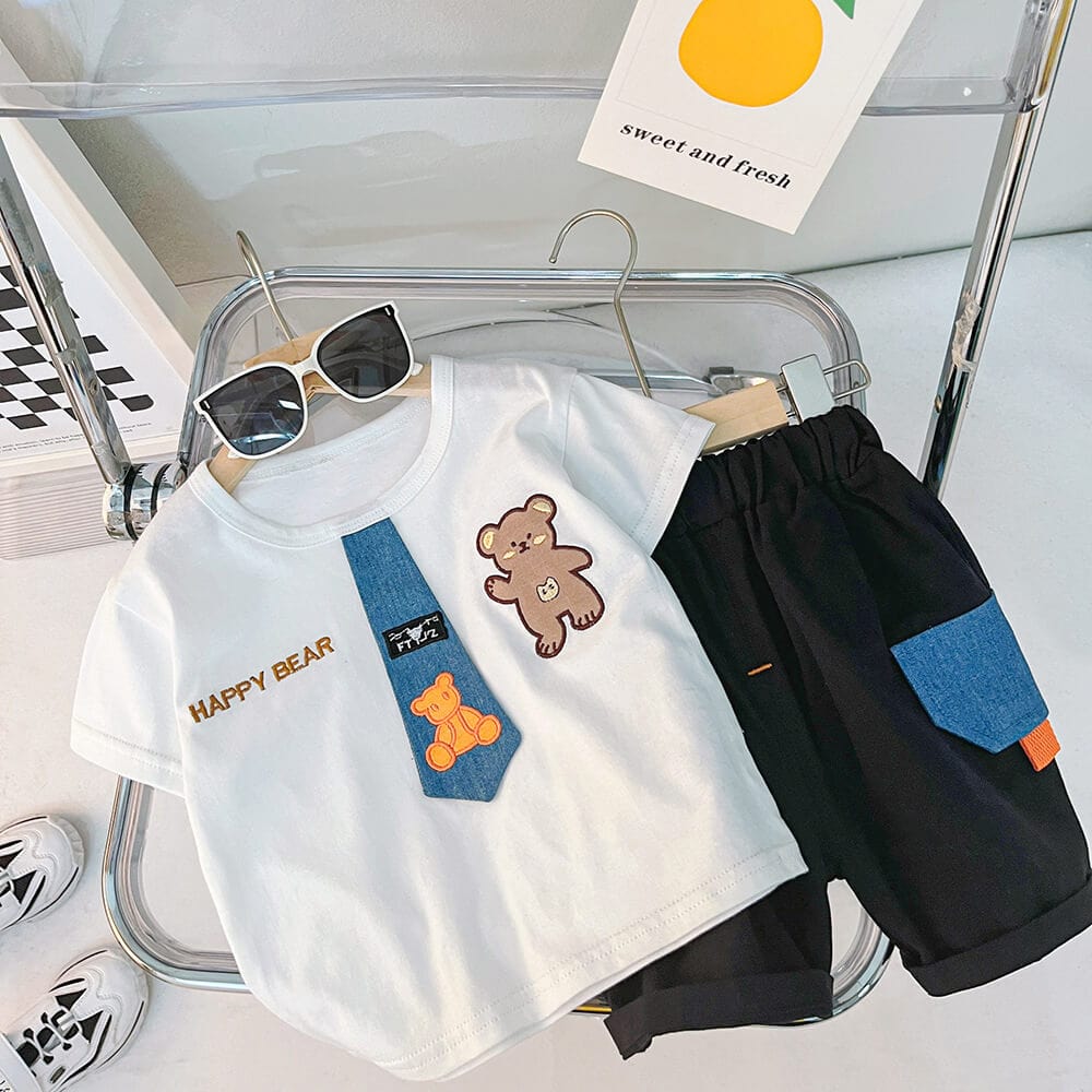 Compleu tricou si pantaloni scurti HAPPY-BEAR