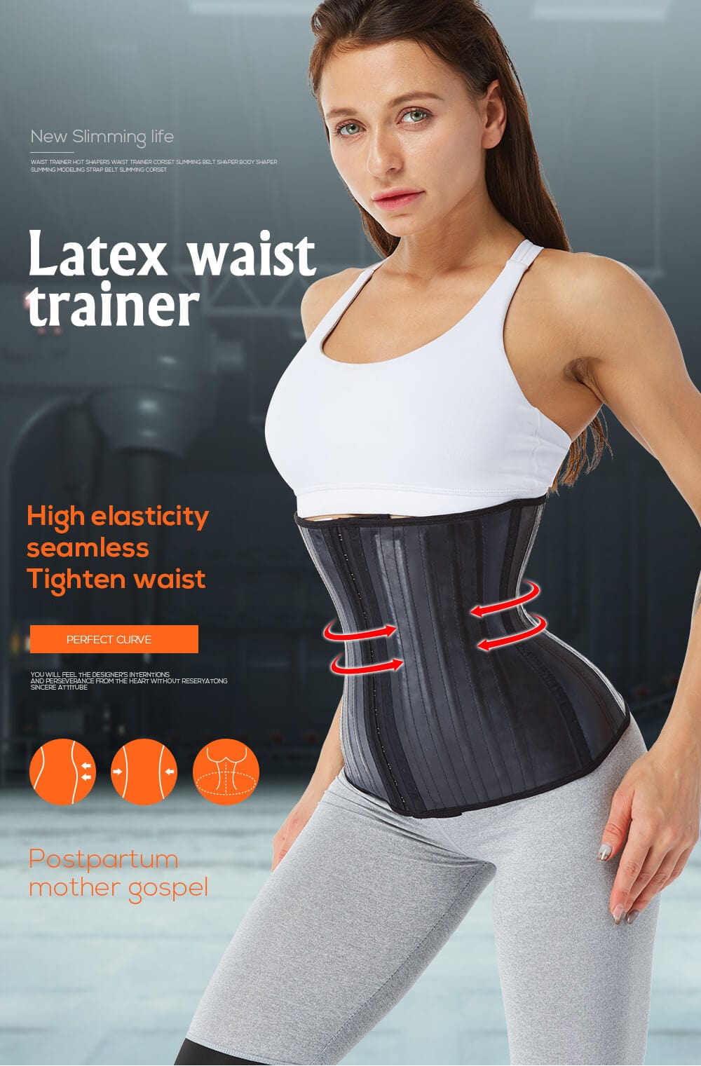 Corset modelator din latex, talie de viespie
