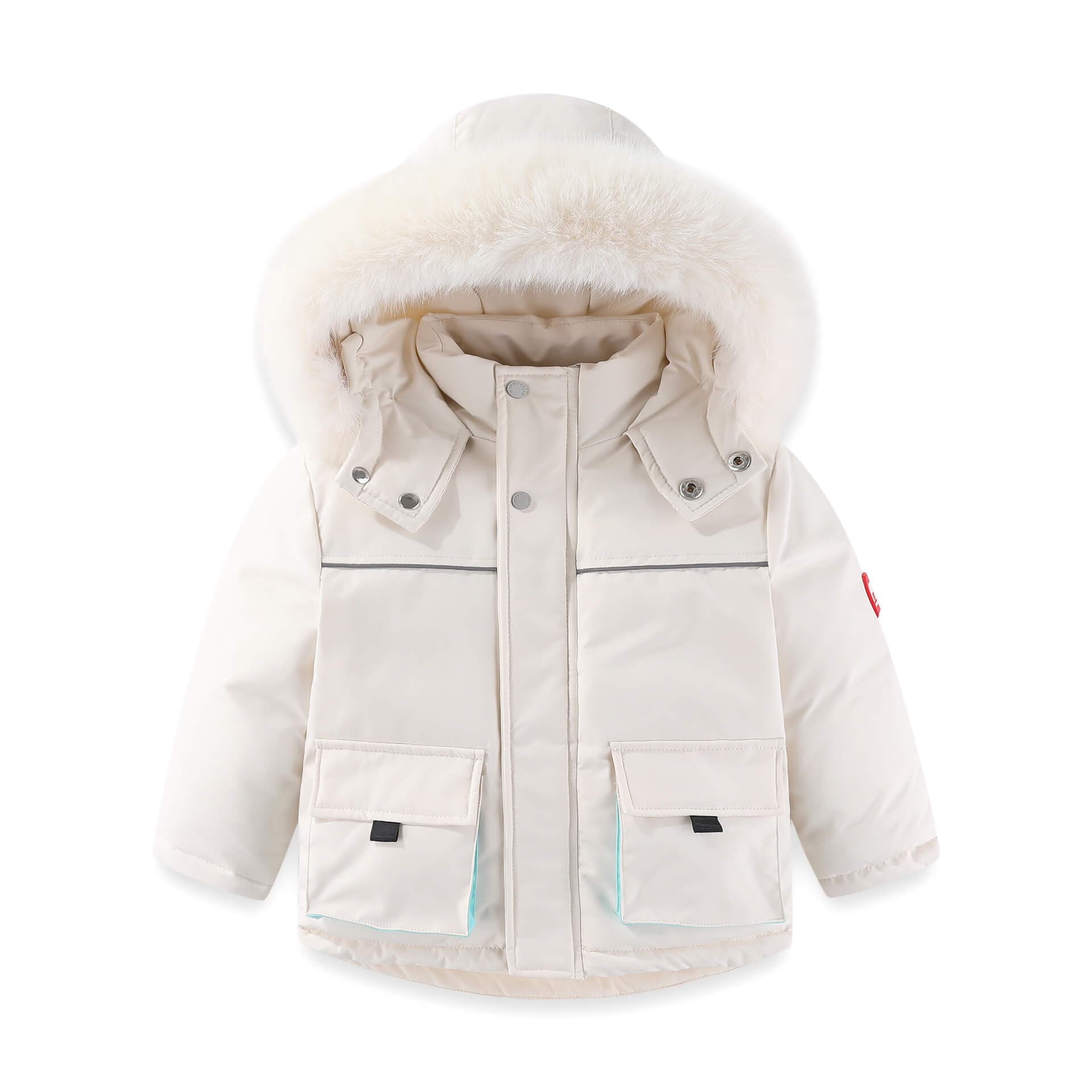 Costum de iarna pentru copii cu salopeta cu bretele si geaca