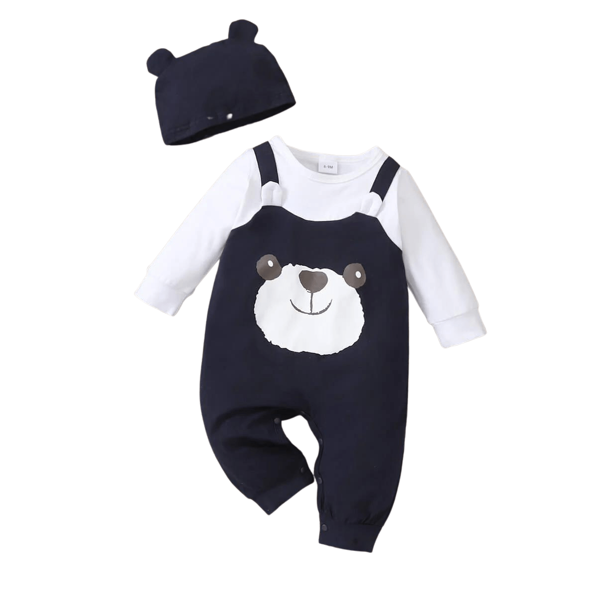 Salopeta bebe cu caciulita PANDA