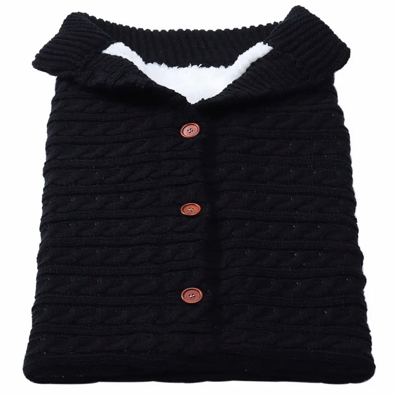 Patura carucior din bumbac tricotat si cocolino pufos