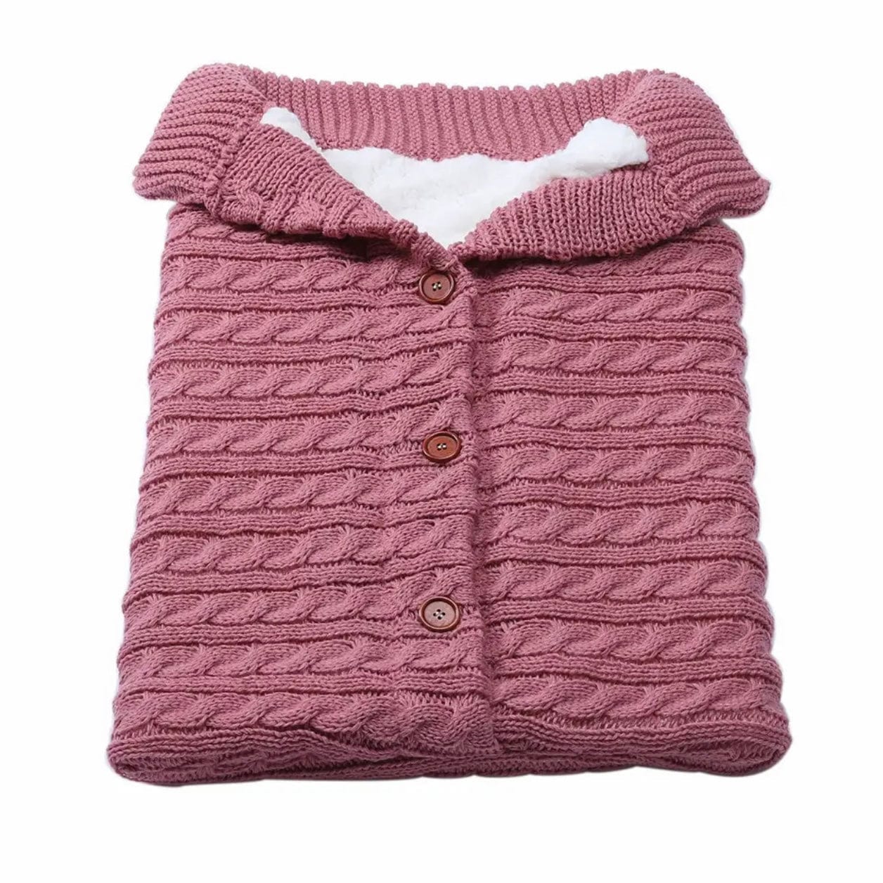 Patura carucior din bumbac tricotat si cocolino pufos