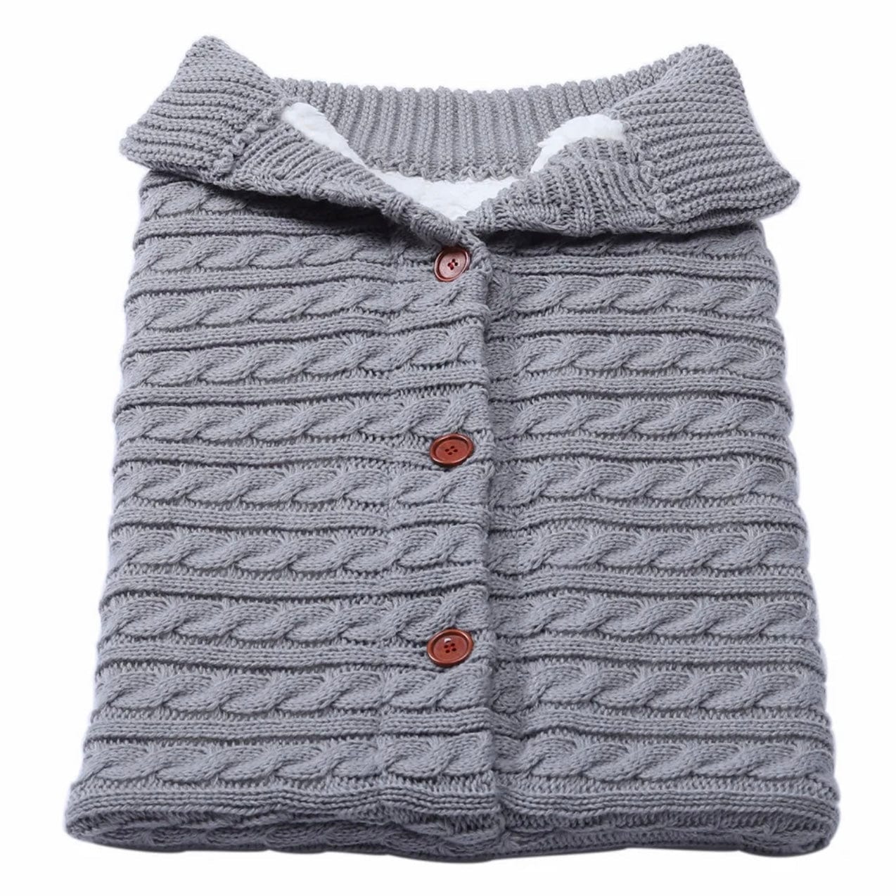 Patura carucior din bumbac tricotat si cocolino pufos