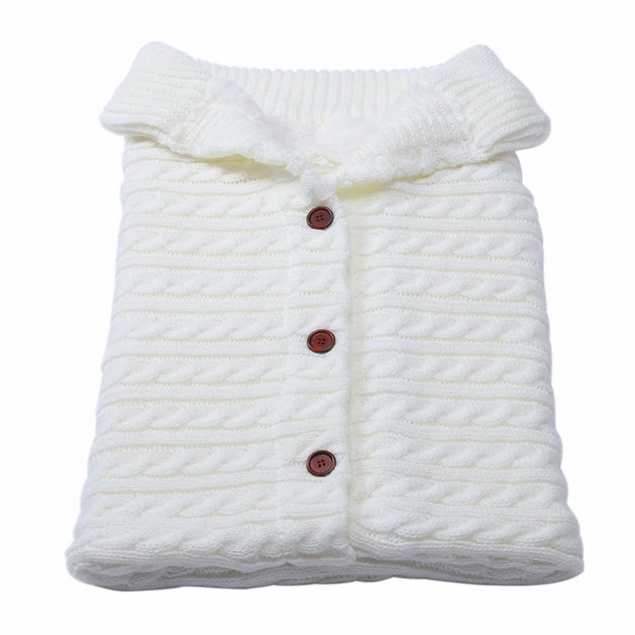 Patura carucior din bumbac tricotat si cocolino pufos