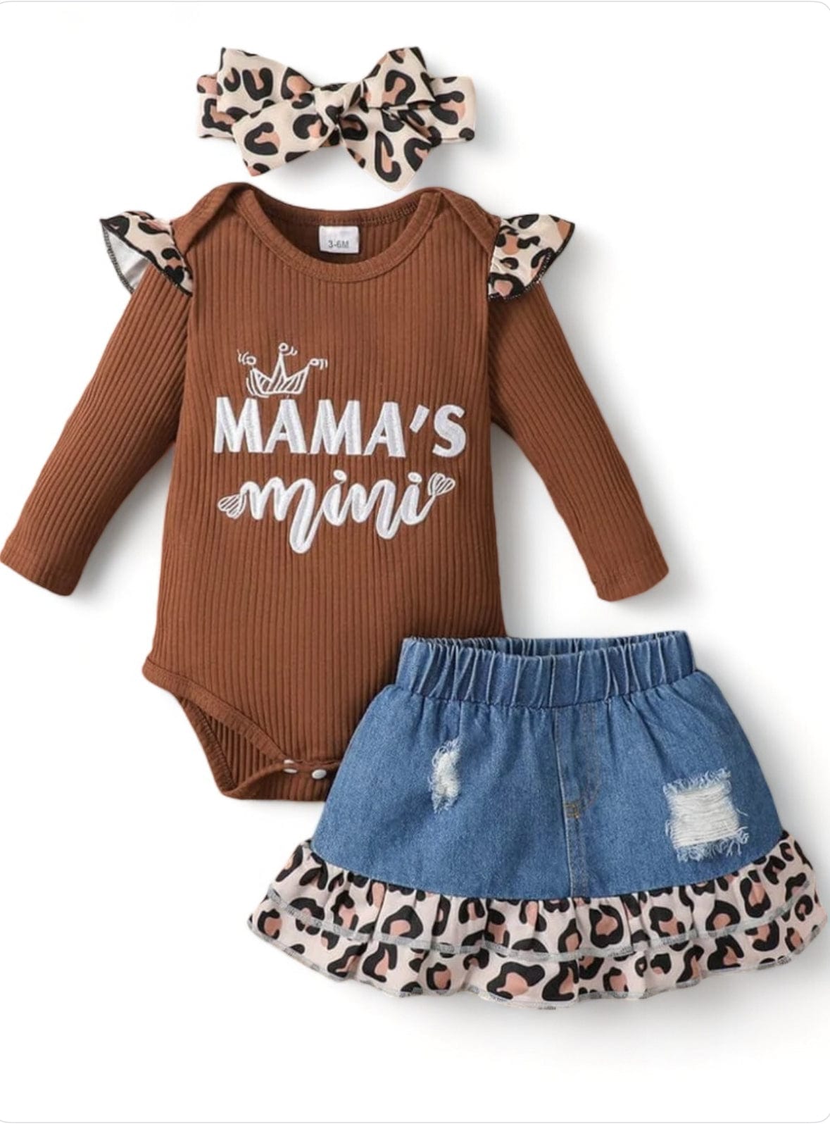 Compleu din 3 piese imprimeu leopard pentru fetite BEAUTY