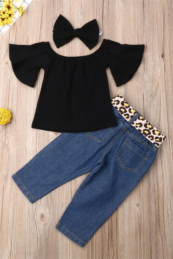 Compleu pentru fete cu imprimeu leopard LEONA