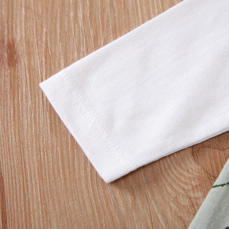 Salopeta cu maneca lunga, 100% bumbac, pentru bebe, imprimeu elefant