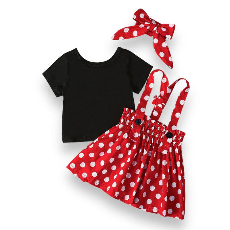 Rochita rosie cu tricou negru CLARISA