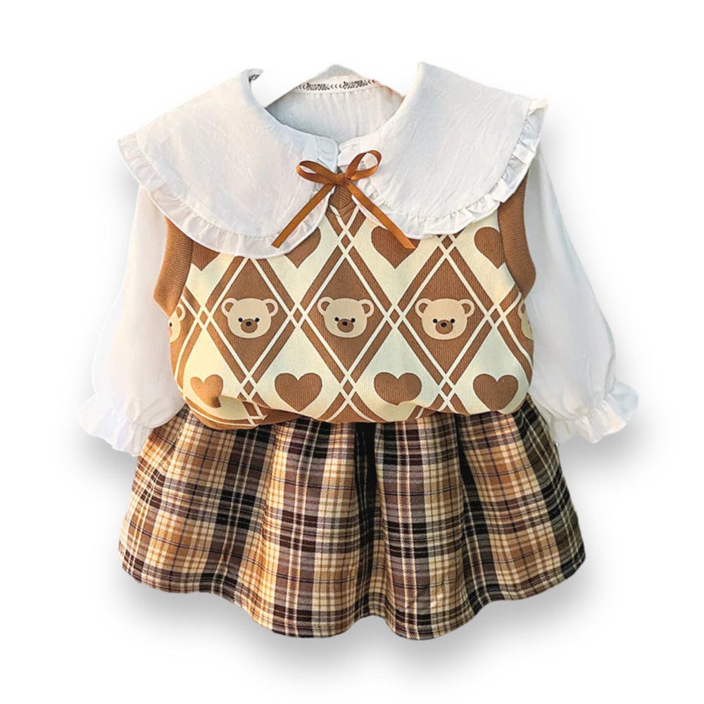 Compleu din 3 piese pentru fete din bumbac LARA