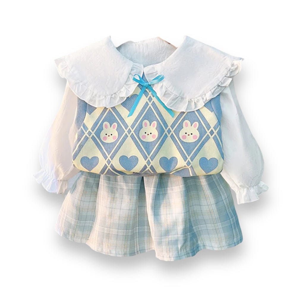 Compleu din 3 piese pentru fete din bumbac LARA