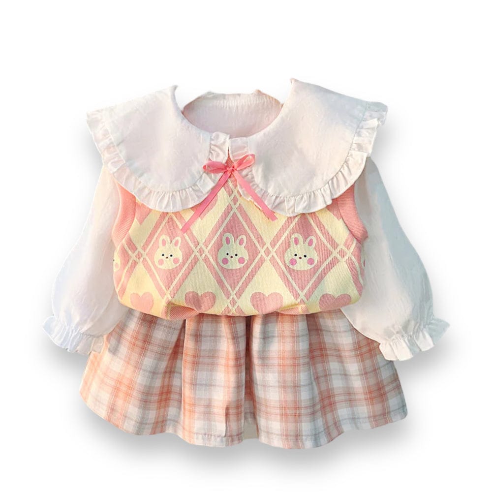 Compleu din 3 piese pentru fete din bumbac LARA