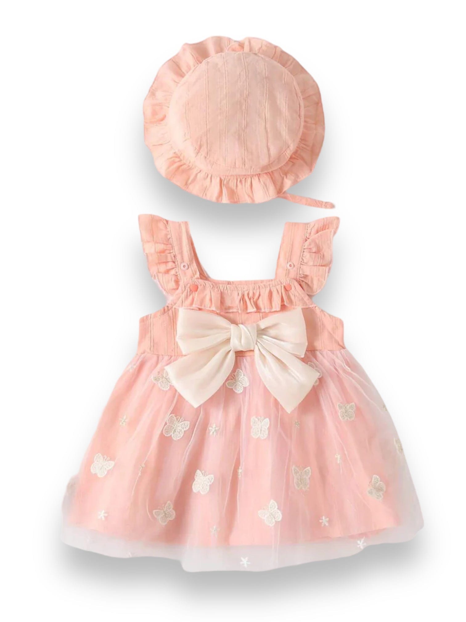 Rochie si palarie, 100% bumbac, cu imprimeu floral EVA