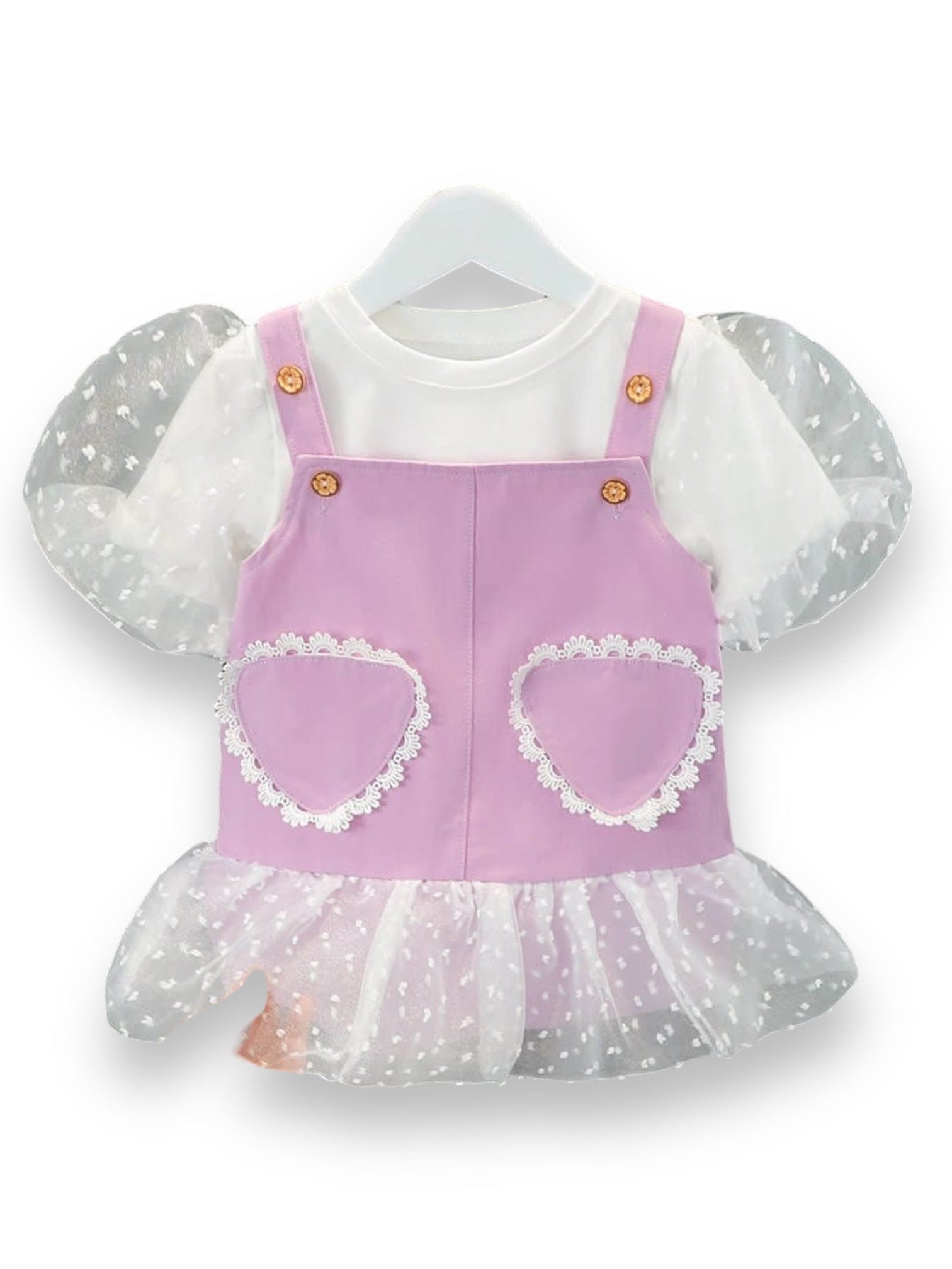 Rochita mov cu tricou bufant DARA