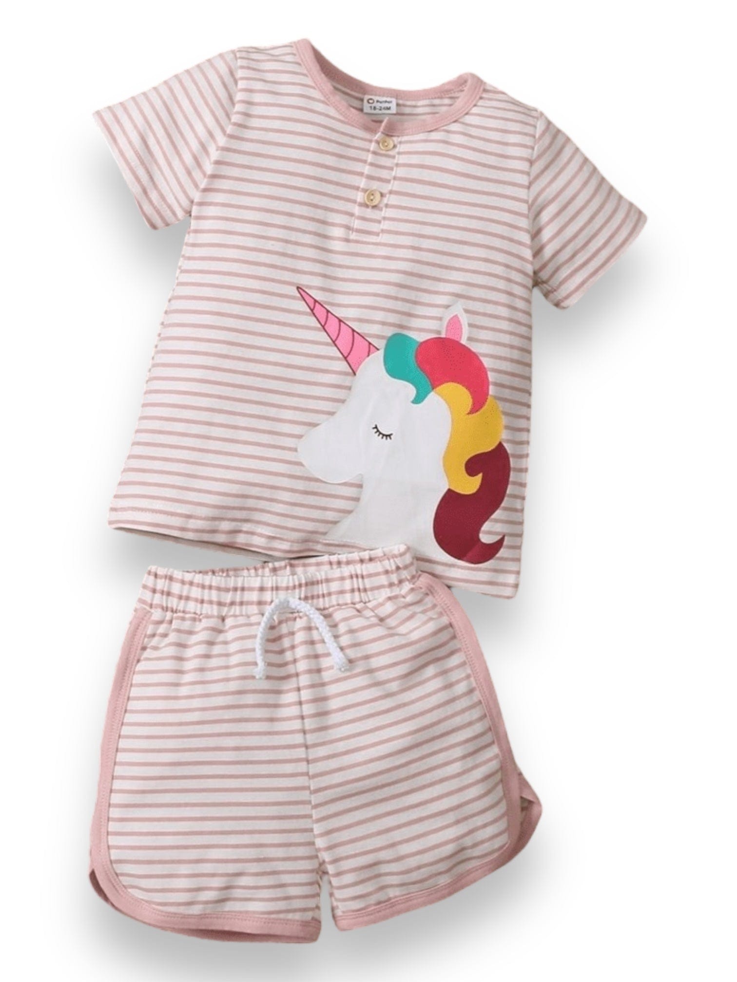 Set 2 piese pantaloni scurti si tricou pentru fete