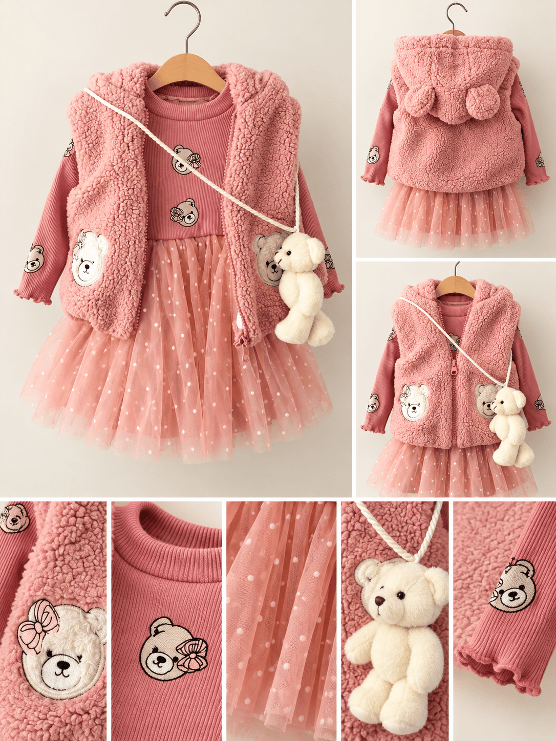 Rochita bebe din 3 piese PINK