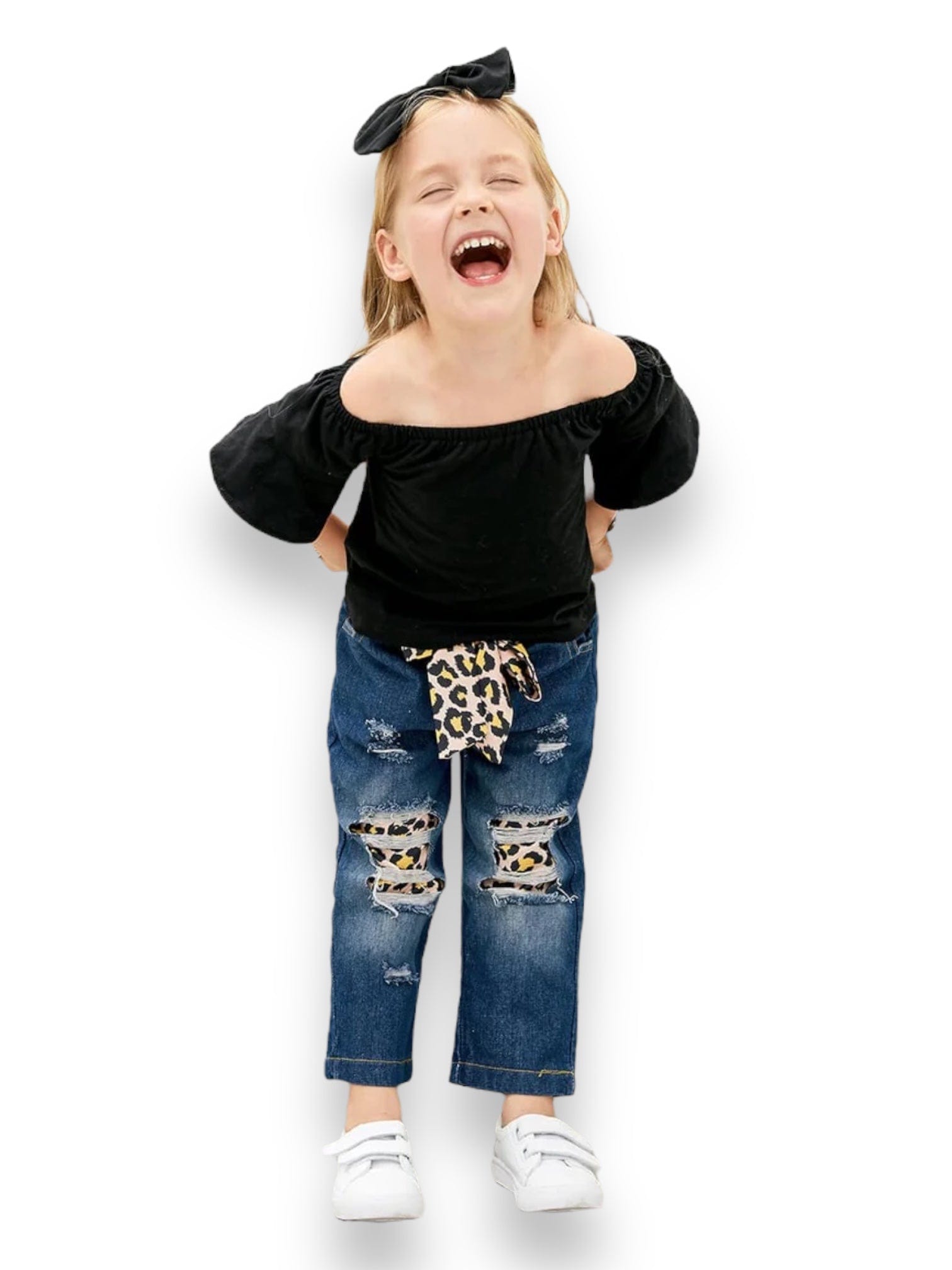 Compleu pentru fete cu imprimeu leopard LEONA