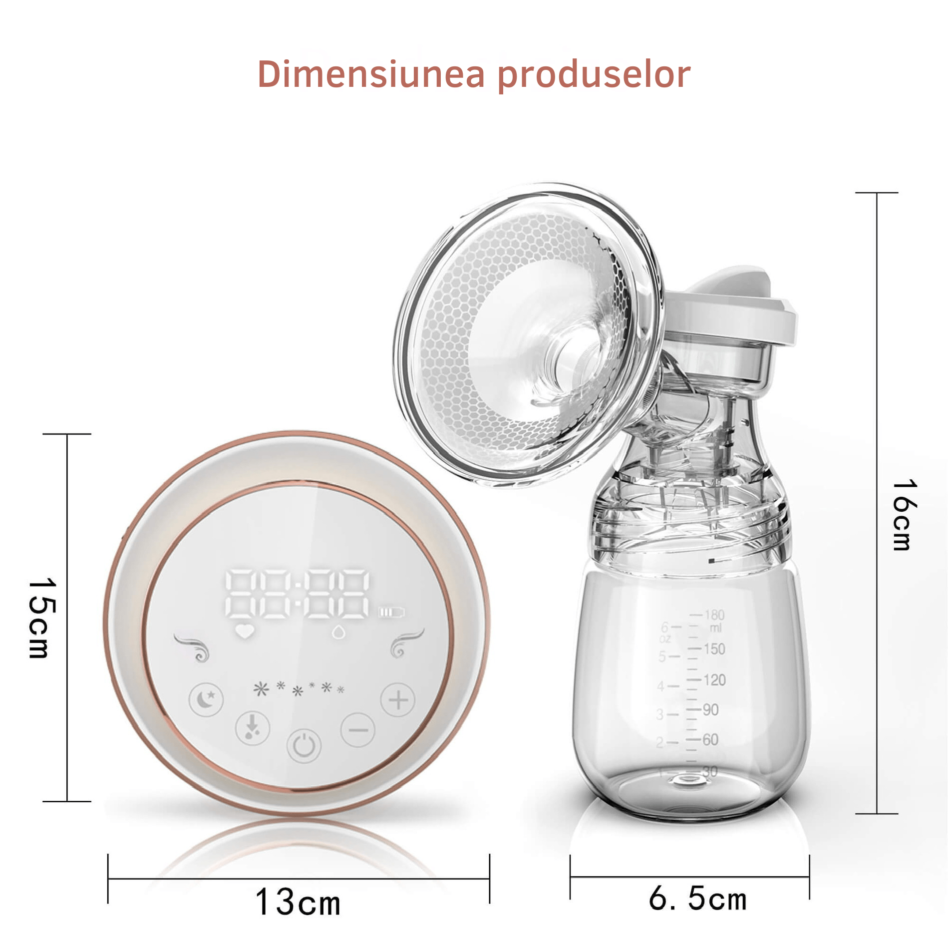 Pompa de san electrica, portabila cu 9 nivele, 3 moduri si lumina de noapte