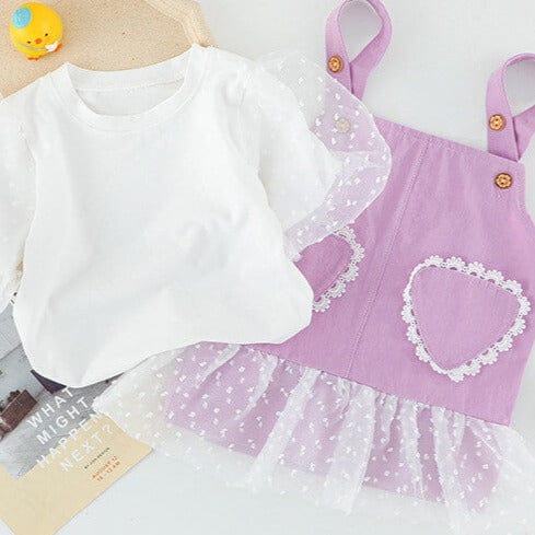 Rochita mov cu tricou bufant DARA