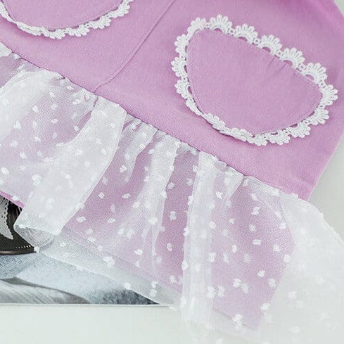 Rochita mov cu tricou bufant DARA