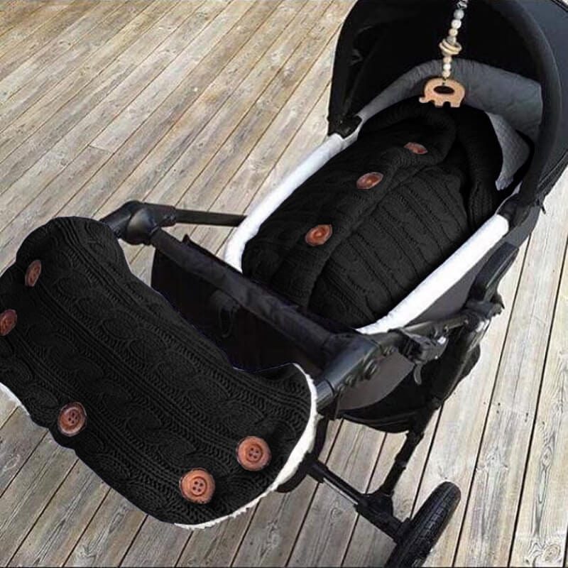 Paturica bebe, patura carucior din bumbac tricotat si cocolino pufos