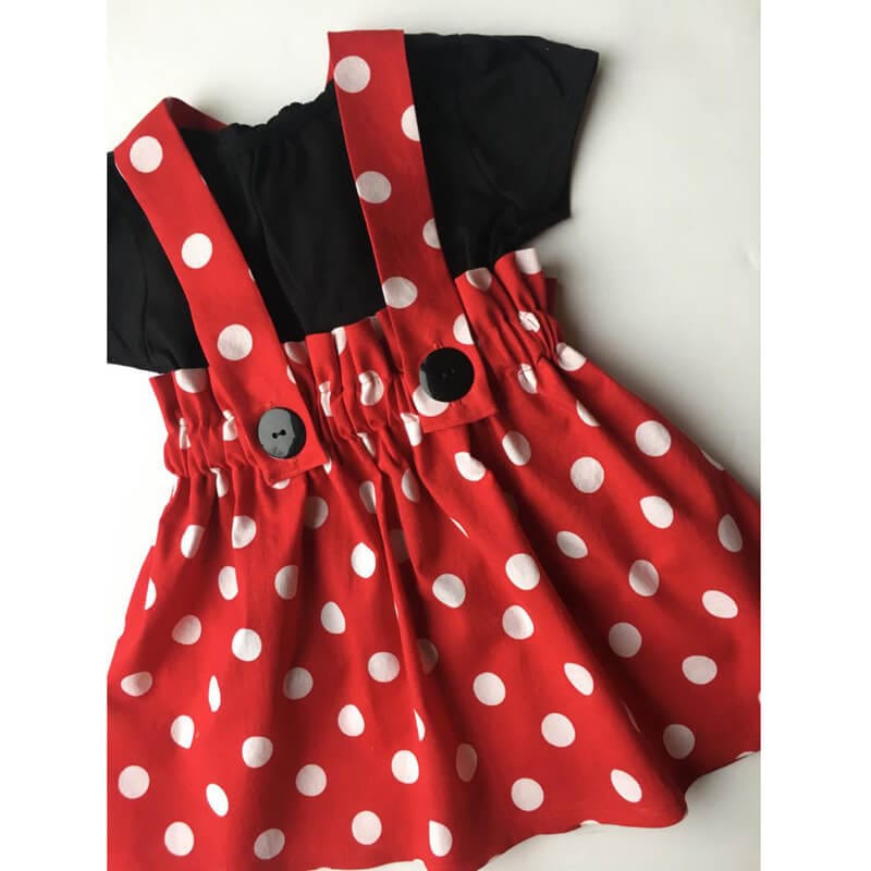 Rochita rosie cu tricou negru CLARISA