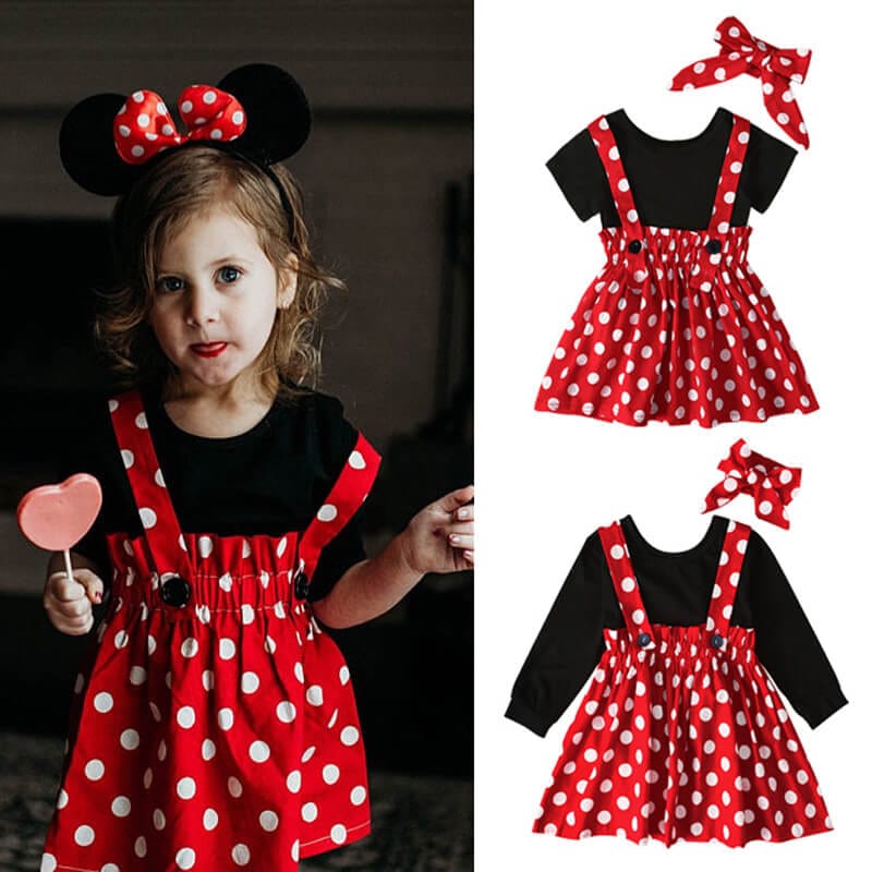 Rochita rosie cu tricou negru CLARISA