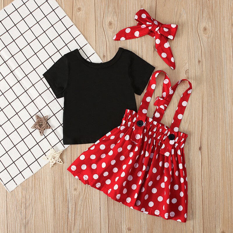 Rochita rosie cu tricou negru CLARISA