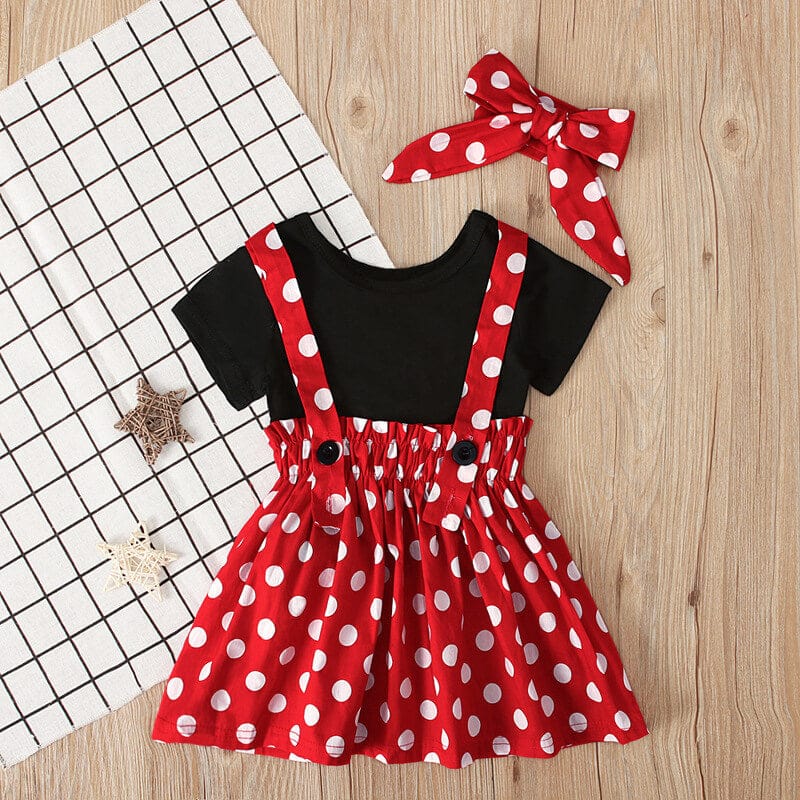 Rochita rosie cu tricou negru CLARISA