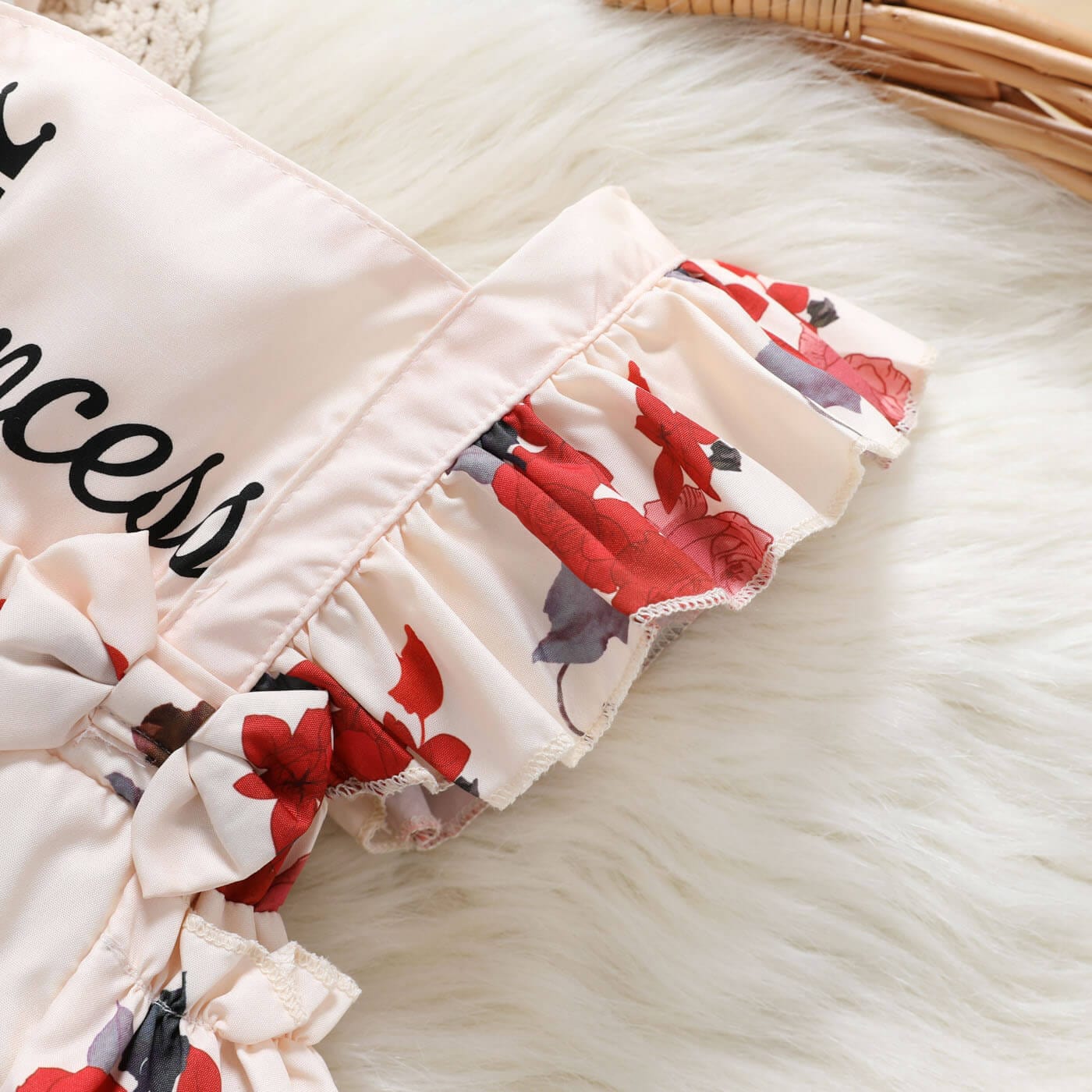 Salopeta cu bentiță, imprimeu floral, fără mâneci, cu volane PRINCESS