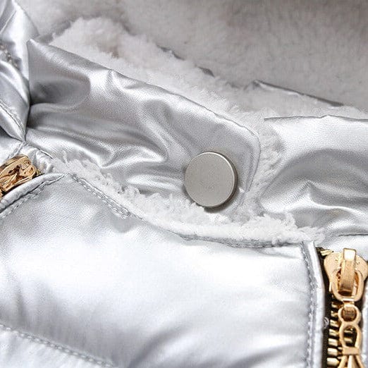 Salopeta groasa de iarna cu gluga cu puf pentru bebelusi