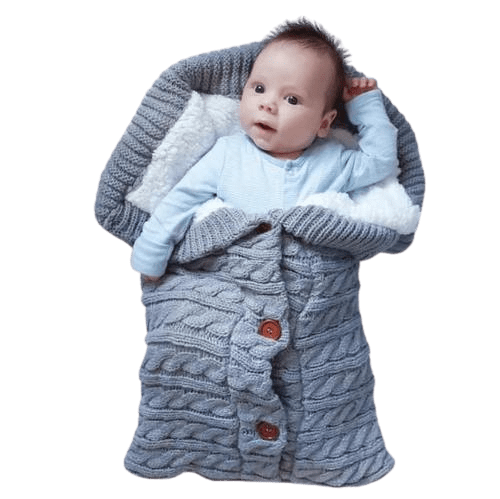 Paturica bebe, patura carucior din bumbac tricotat si cocolino pufos