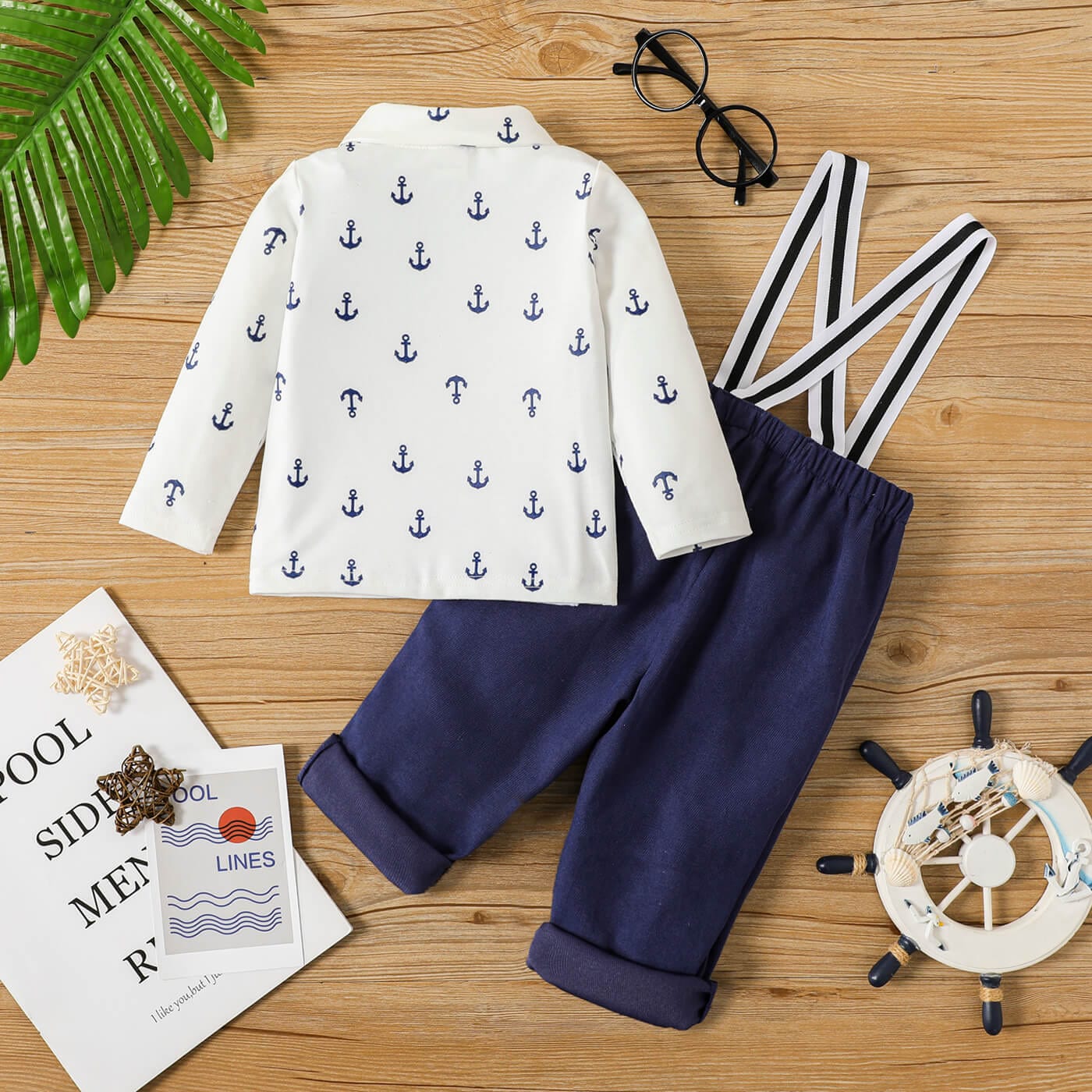 Costum pentru bebe baiat, pantaloni si camasa