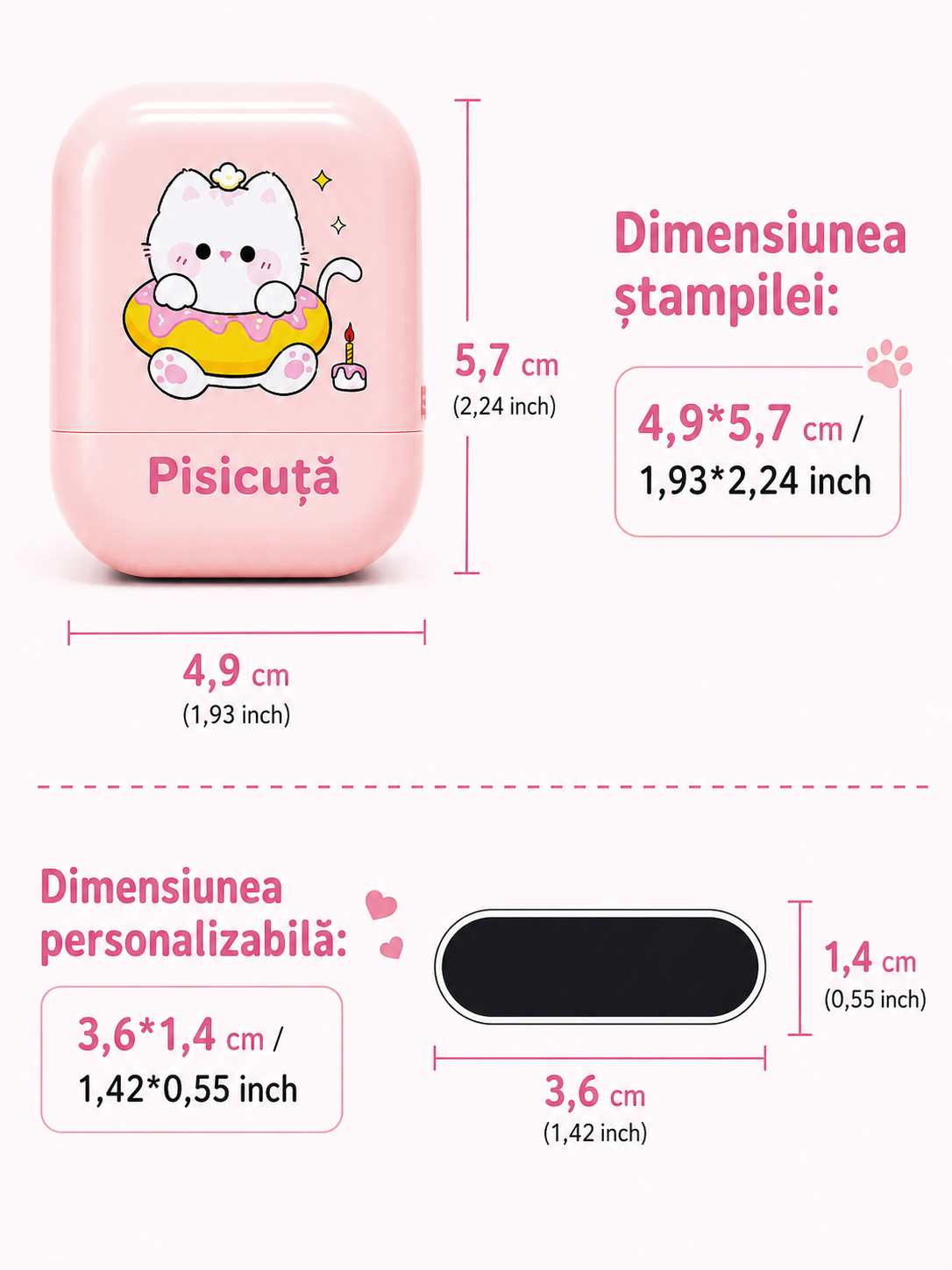 Stampila personalizată cu nume pentru haine, impermeabilă