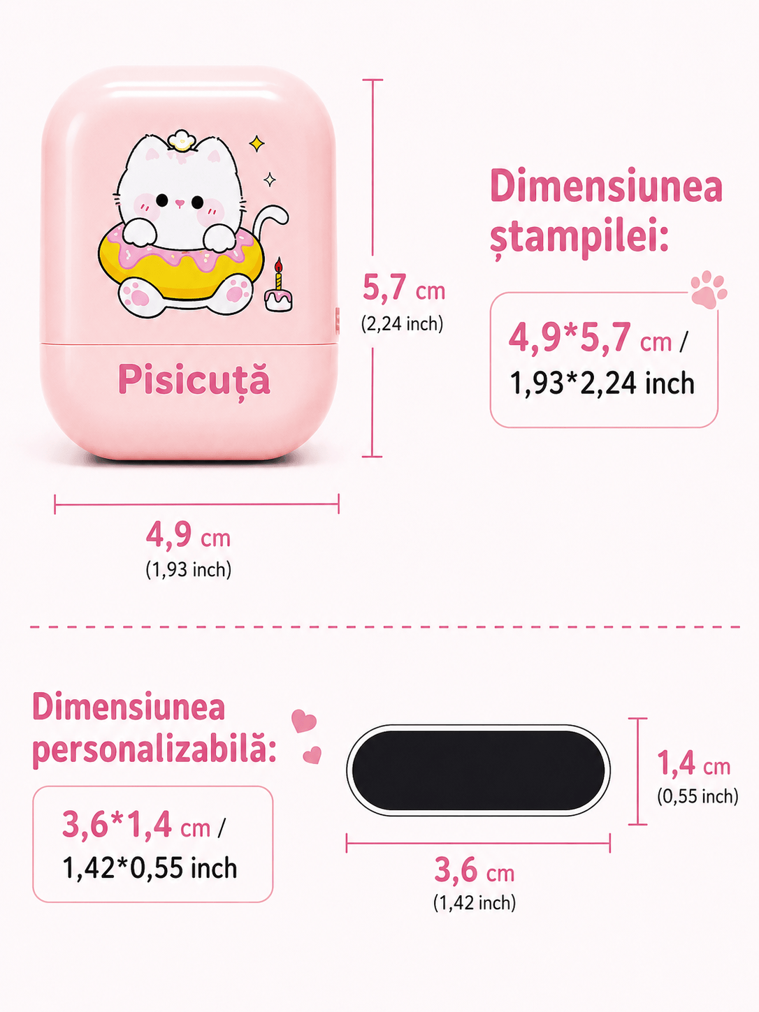 Stampila personalizată cu nume pentru haine, impermeabilă