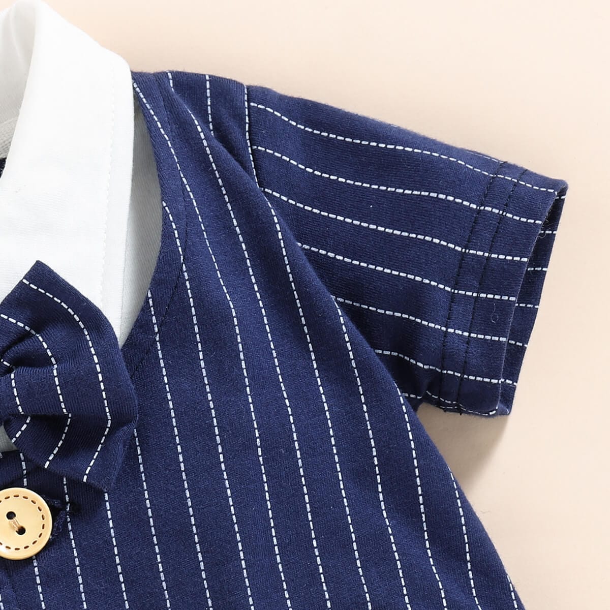 Costumas elegant cu maneca scurta pentru bebe GENTLE-BLUE-BOY