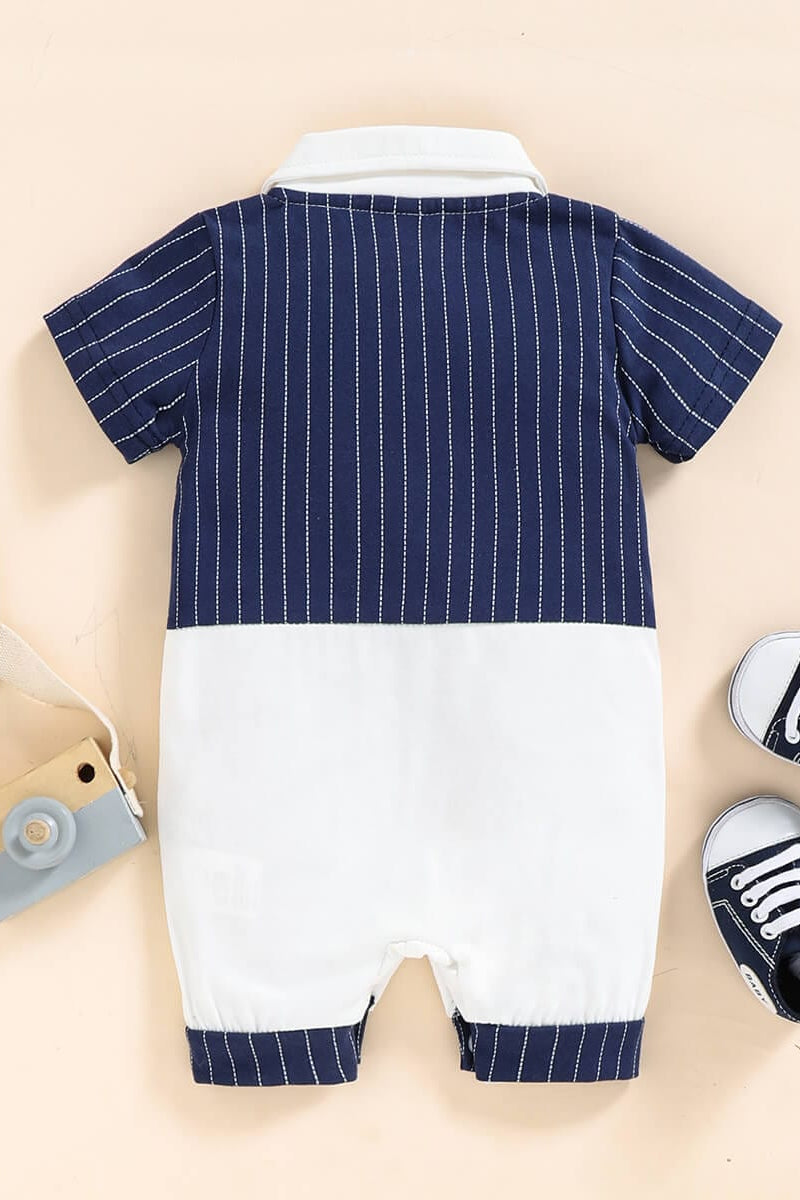 Costumas elegant cu maneca scurta pentru bebe GENTLE-BLUE-BOY