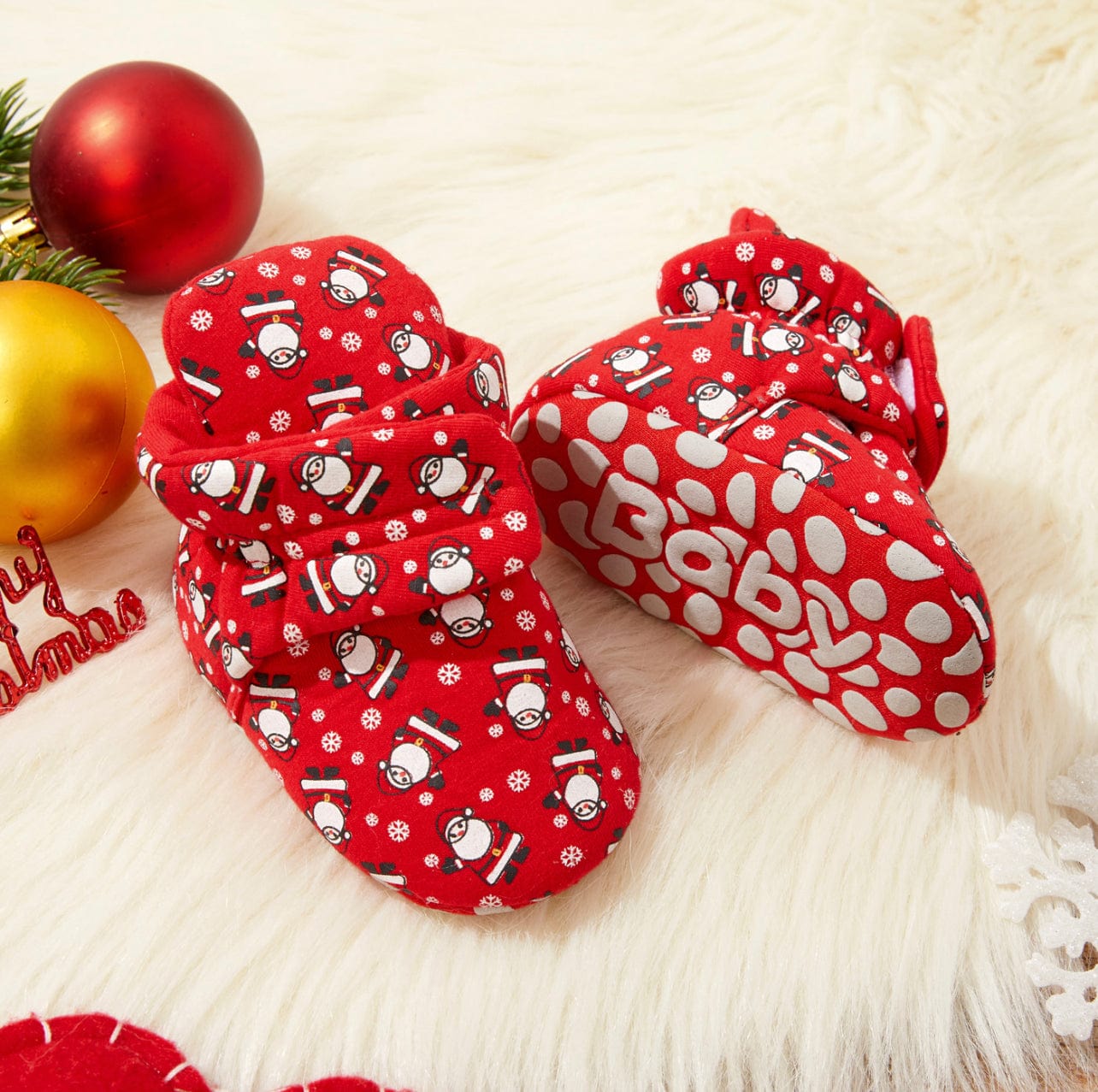 Papuci de casa pentru bebe CRACIUN