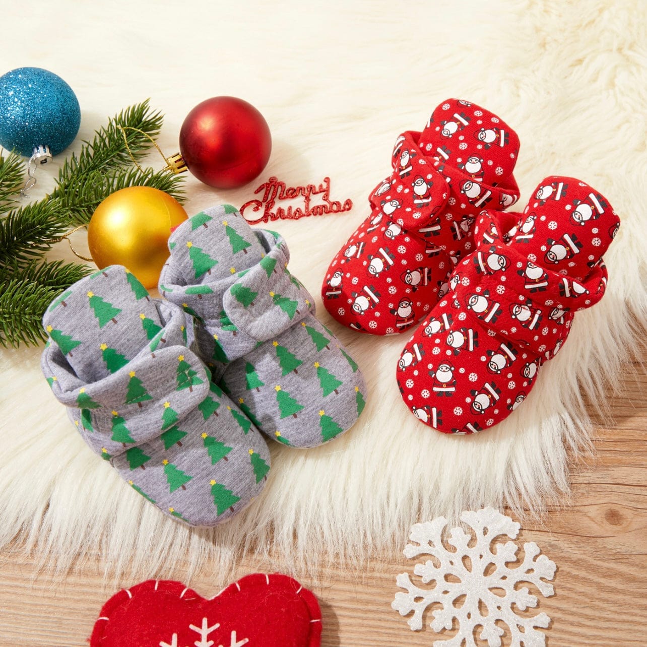 Papuci de casa pentru bebe CRACIUN