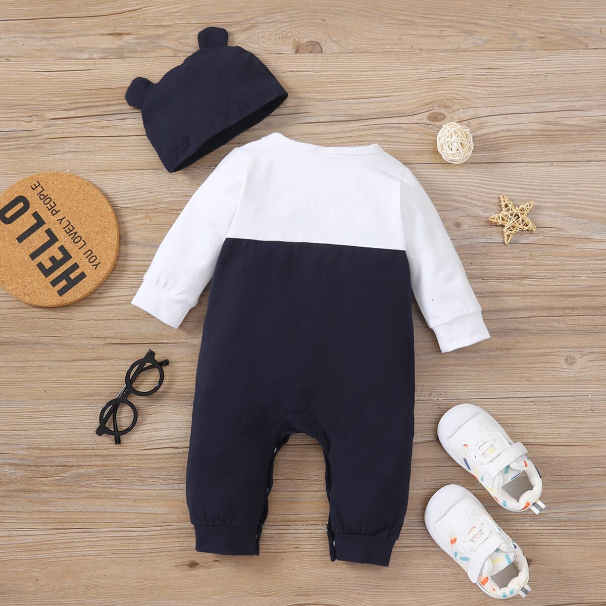 Salopeta bebe cu caciulita PANDA