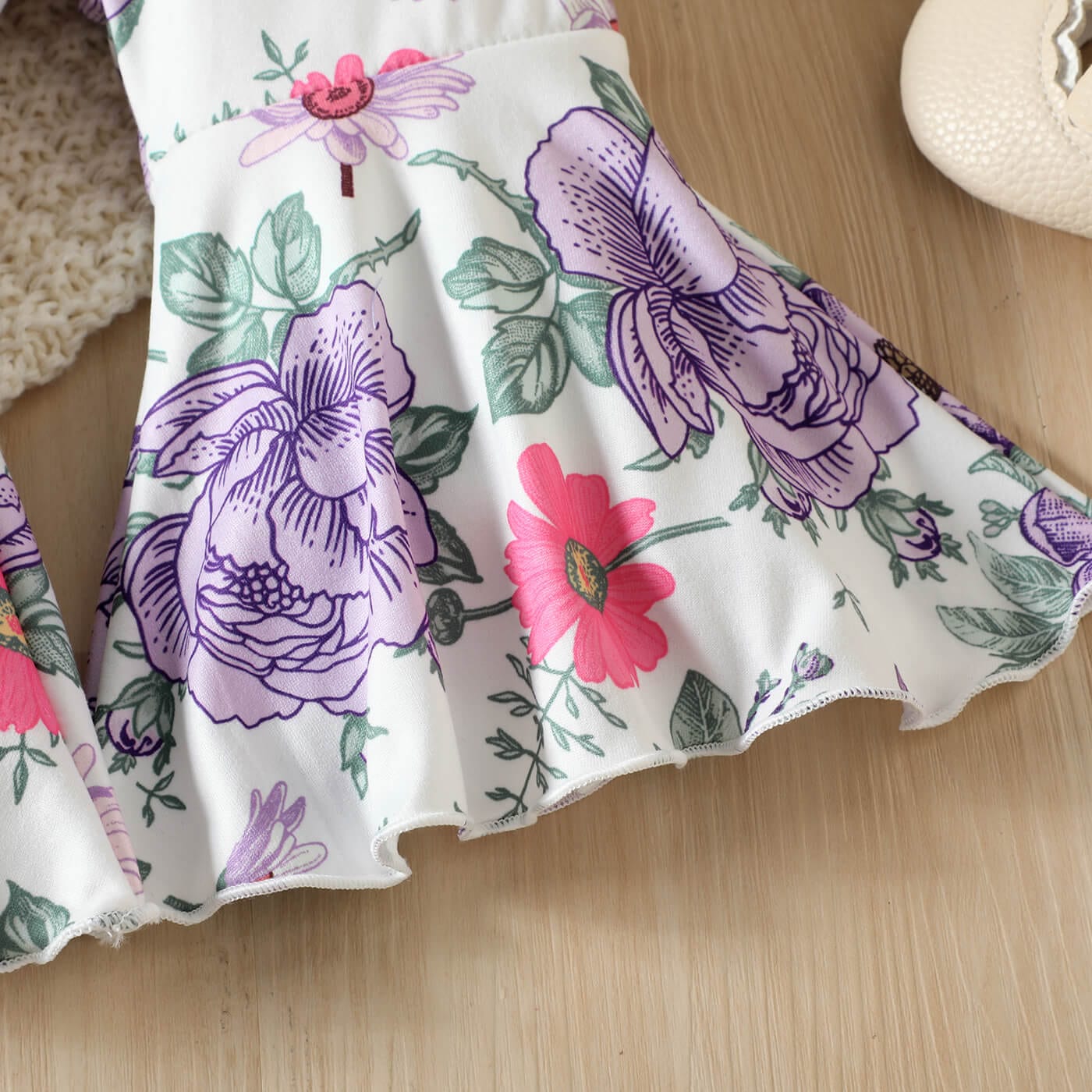 Compleu din 3 piese pentru fetita, 95% bumbac, top, pantaloni evazati si bentita BONITA